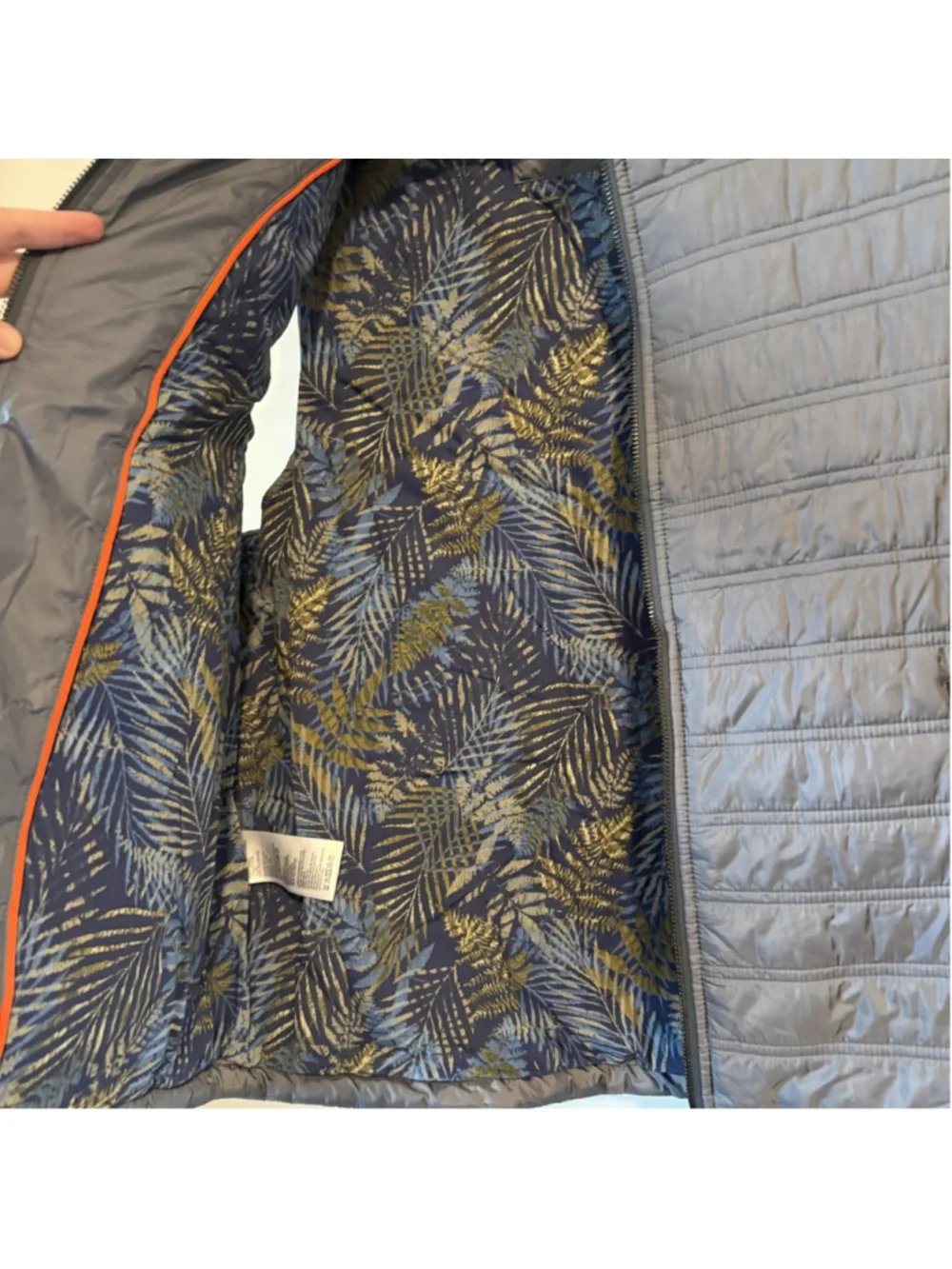 Men’s Tommy Bahama Quilted Micro puff Vest Full-Zip Grey Medium